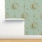 Sun And Moon Stars Retro Fifties Starburst Solar Good Luck Talisman Moroccan Lunar Hamsa Fortune Telling Custom Removable Wallpaper by Spoonflower Peel & Stick Wallpaper 2FT Wide